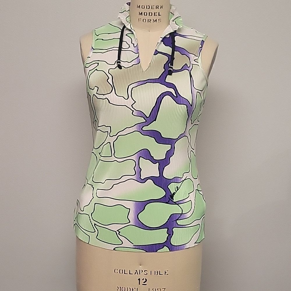 JAMIE Sadock Snake Print Sleeveless Polo XS